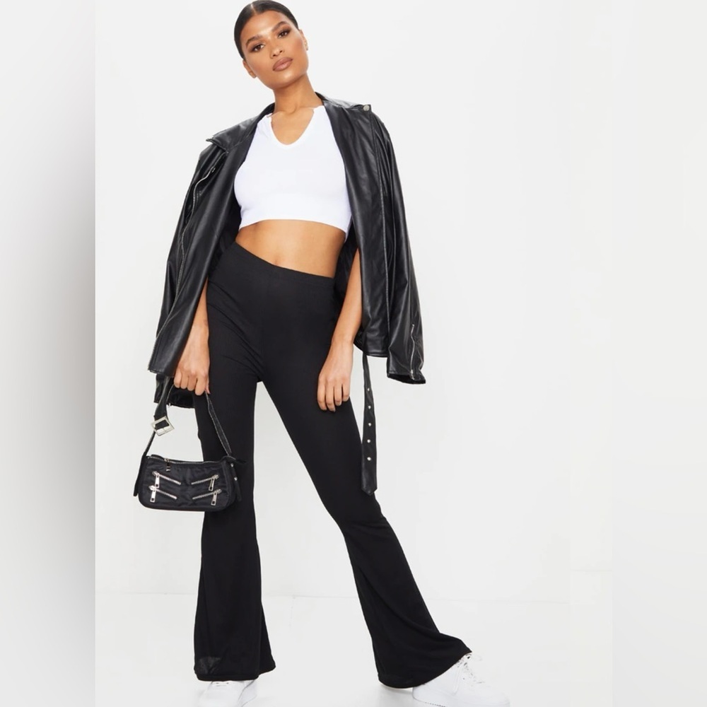 Pretty Little Thing Black Flared Women's Pants